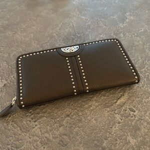 Brighton Studded Wallet / Crossbody with Silver Accents
